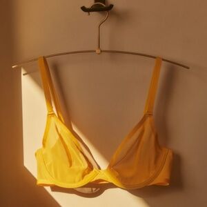 CUUP plunge mesh bra in marigold